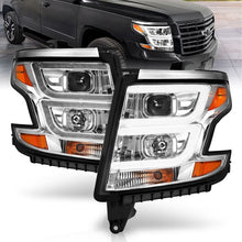 Load image into Gallery viewer, ANZO USA Projector Headlight Set, w/Plank Style, Chrome, w/DRL, Pair, (111493)