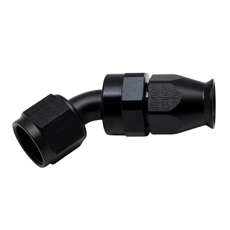 DeatschWerks 8AN Female Swivel 45-Degree Hose End PTFE (Incl 1 Olive Insert) - Anodized Matte Black(6-02-0855-B)