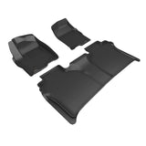 3D Maxpider GMC SIERRA CREW CAB 2019-2024 BUCKET SEATS, KAGU BLACK R1 R2 (VINYL FLOOR, W/CARPETED STORAGE) (L1GM03701509)