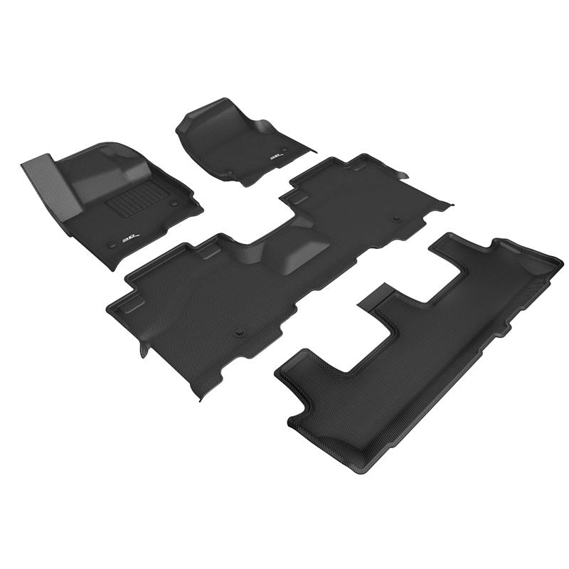 3D Maxpider KAGU Floor Mat, BLACK, 1ST ROW/2ND ROW/3RD ROW (L1FR12401509)