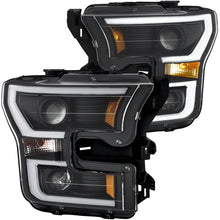 Load image into Gallery viewer, ANZO USA 2015-2016 Ford F-150 Projector Headlights w/ Plank Style Switchback Black w/ Amber (111357)