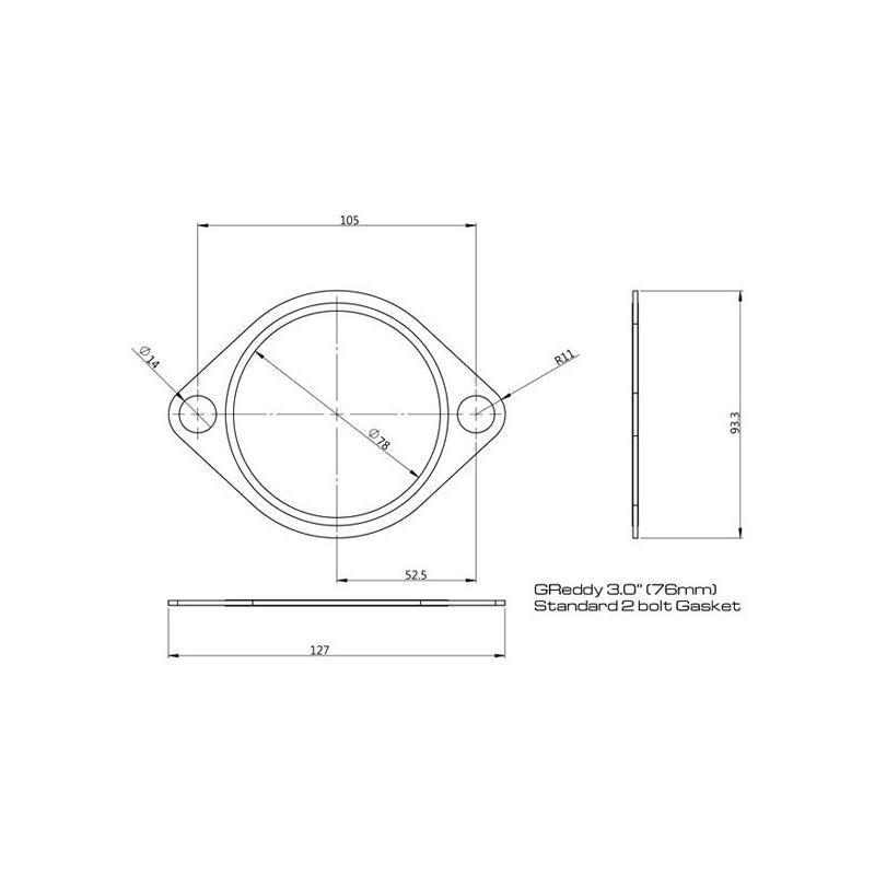 GReddy Oval 2-lt Exhaust Gasket (3" ID) (11000327)