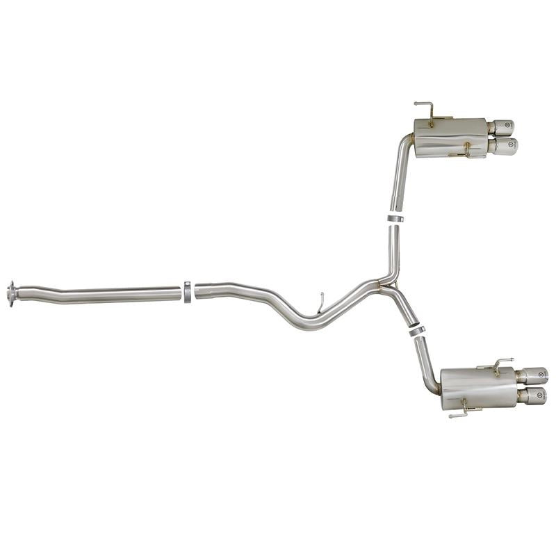 Takeda 3 IN to 2-1/4 IN 304 Stainless Steel Cat-Back Exhaust w/ Polished Tip (49-36801-P)