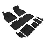 3D Maxpider 21-23 Tesla Model Y 7-Seat Elegant Floor Mat- Black 1St Row 2Nd Row 3Rd Row (L1TL03604709)