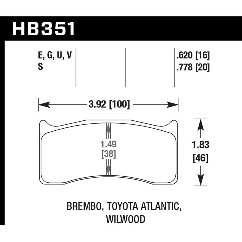 Hawk Performance Blue 9012 Disc Brake Pad (HB351E.620)