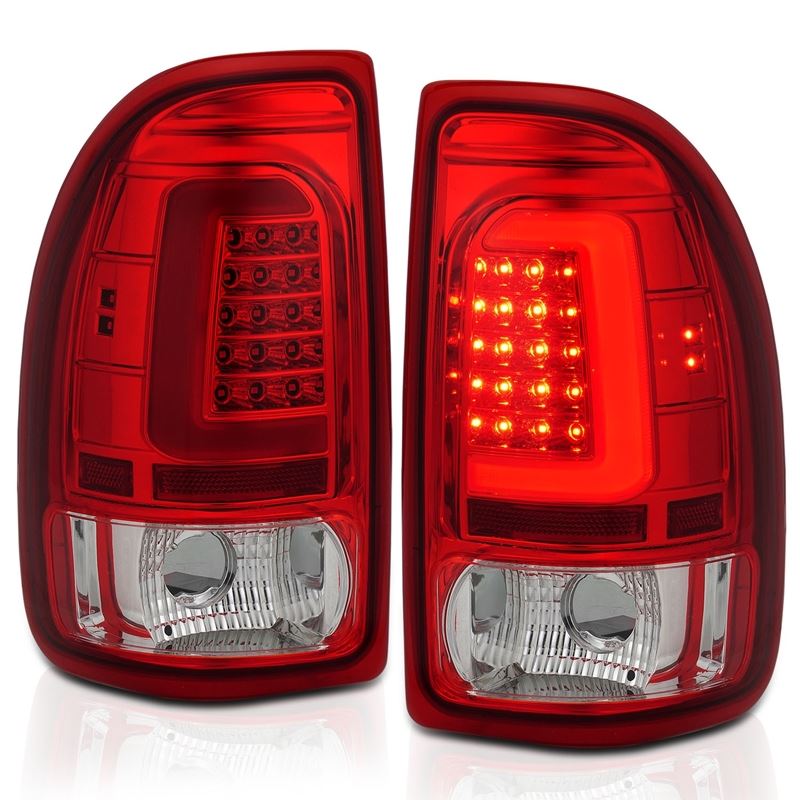 ANZO USA Tail Light Assembly, LED, Red Lens, Chrome Housing, Pair, (311349)