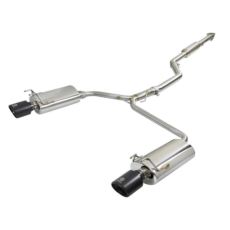 Takeda 2-1/2 IN to 1-3/4 IN 304 Stainless Steel Cat-Back Exhaust w/ Black Tips (49-36605-B)