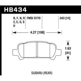 Hawk Performance Performance Ceramic Brake Pads (HB434Z.543)