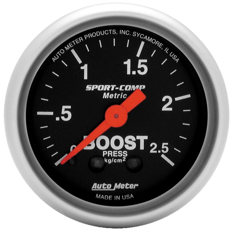 AutoMeter Sport-Comp 52mm METRIC 0-2.5kg/Cm2 Mechanical Gauge (3304-J)