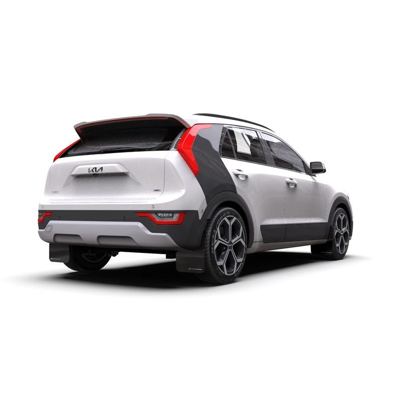 Rally Armor Black Mud Flap/White Logo for 2023+ KIA Niro (MF21-UR-BLK-WH)