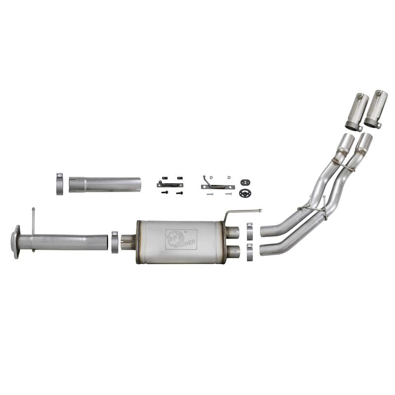 aFe Rebel Series 3 IN to 2-1/2 IN 409 Stainless Steel Cat-Back Exhaust w/ Polish Tip (49-43078-P)