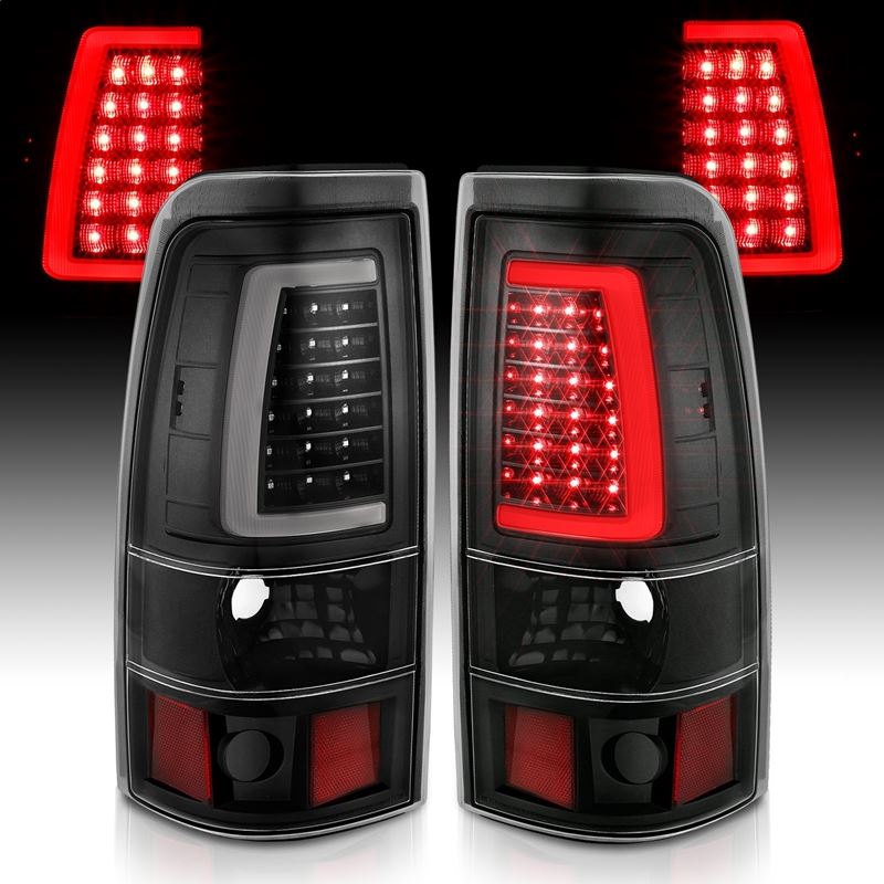 ANZO USA Tail Light Assembly, LED, Clear Lens, Black, Pair, (311333)