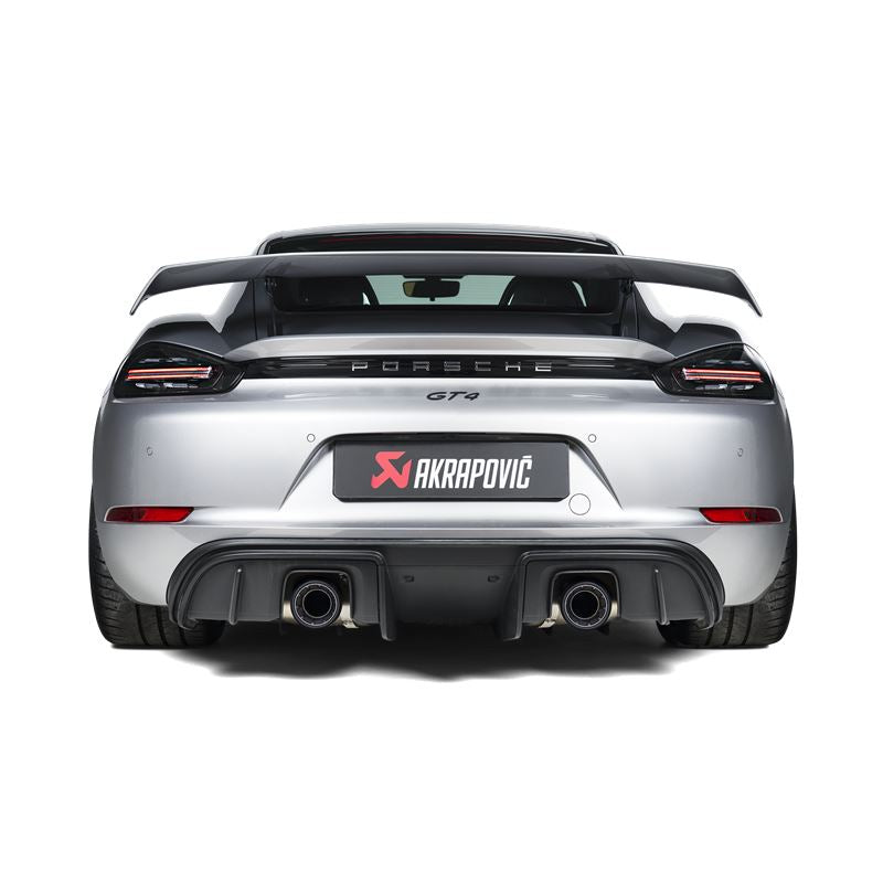 Akrapovic Tail Pipe Set, Black Titanium for 2020+ Porsche 718 Cayman GT4 (TP-T/S/28)