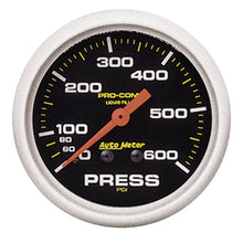 Load image into Gallery viewer, AutoMeter 2-5/8in Pro-Comp Liquid Filled Mechanical 600 PSI Pressure Gauge (5425)