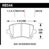 Hawk Performance Performance Ceramic Brake Pads (HB544Z.628)