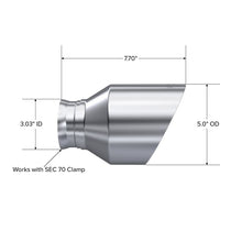 Load image into Gallery viewer, MBRP Exhaust 5in. OD, SEC 70 inlet, 7.7in. length, Dual Wall, Angle Cut, Tip Pairs (T5197)