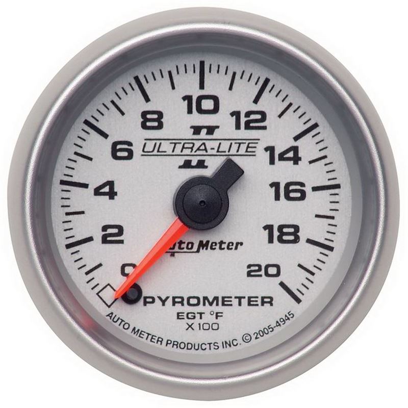 AutoMeter Ultra-Lite II 52mm 0-2000 Deg F Full Sweep Electric Pyrometer (EGT) Gauge (4945)