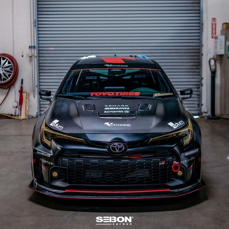 Seibon 2023 Toyota GR Corolla VS-Style Dry Carbon Hood - Gloss Finish (HD23TYGRCOR-VS)