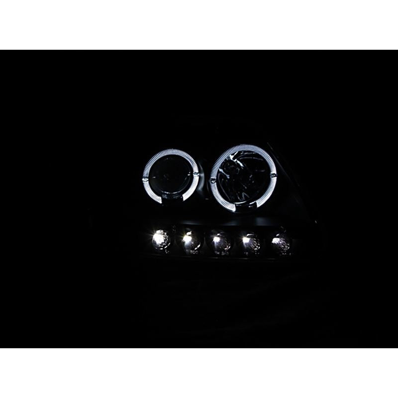 ANZO USA 1997.5-2003 Ford F-150 Projector Headlights w/ Halo and LED Black 1pc (111031)