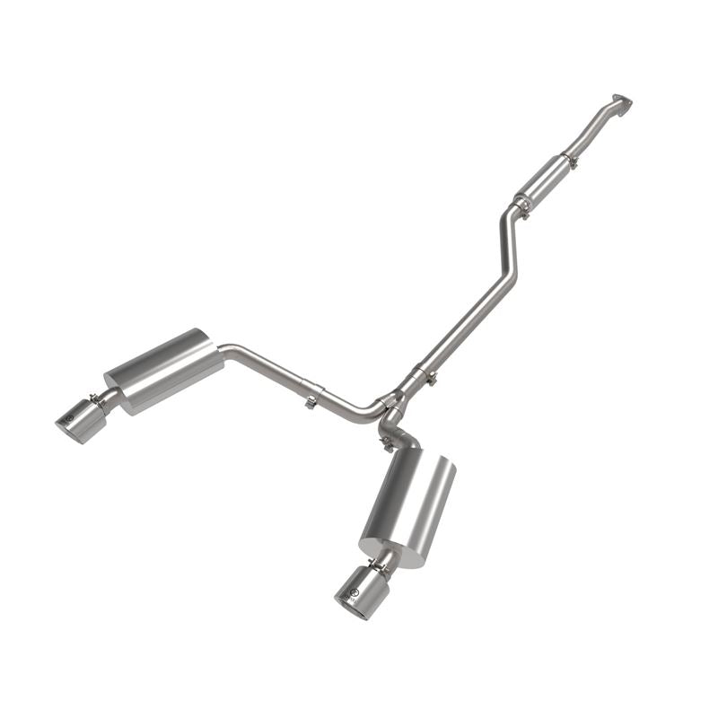 Takeda 2-1/2 IN to 2-1/4 IN 304 Stainless Steel Cat-Back Exhaust System Polished (49-36629-P)