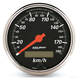 AutoMeter 3-1/8in Electric 0-190km/h Double Chrome Bezel Speedometer Gauge (1487-M)