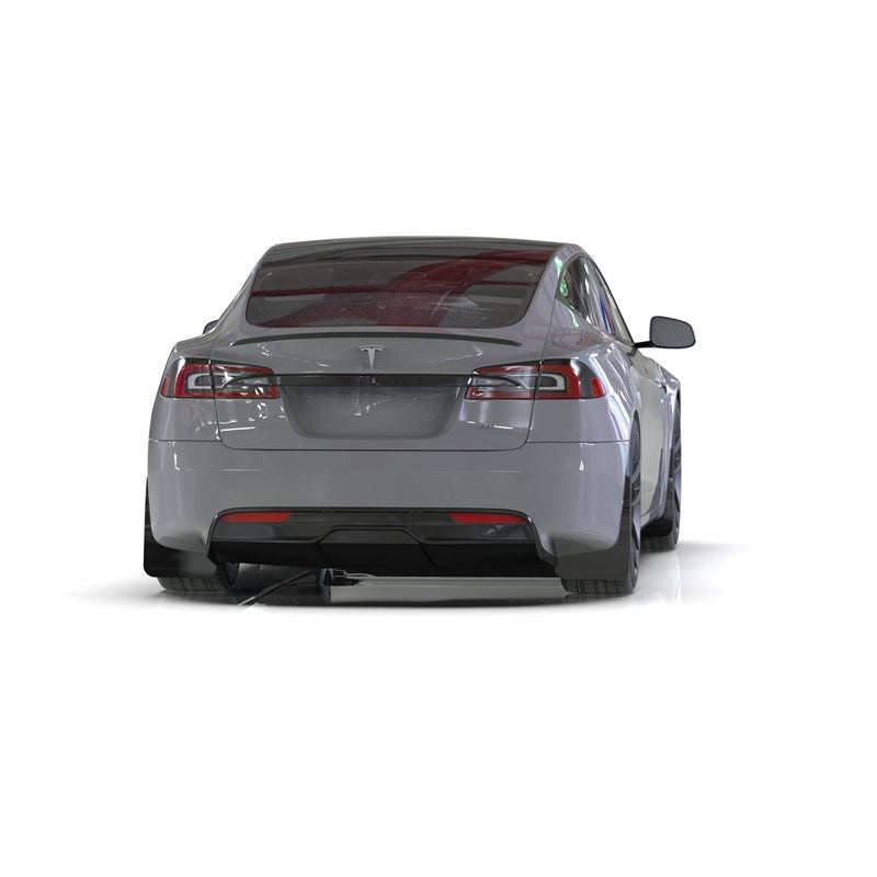 Rally Armor Black Mud Flap/Metallic Black Logo for 2021-22 Tesla Model S & S Plaid (MF101-UR-BLK-MBK)