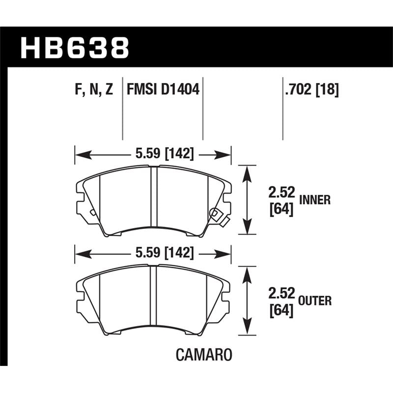 Hawk Performance Performance Ceramic Brake Pads (HB638Z.702)