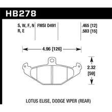 Load image into Gallery viewer, Hawk Performance Blue 9012 Brake Pads (HB278E.583)