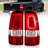 ANZO USA Tail Light Assembly, LED, Red/Clear Lens, Chrome Housing, Pair, (311326)