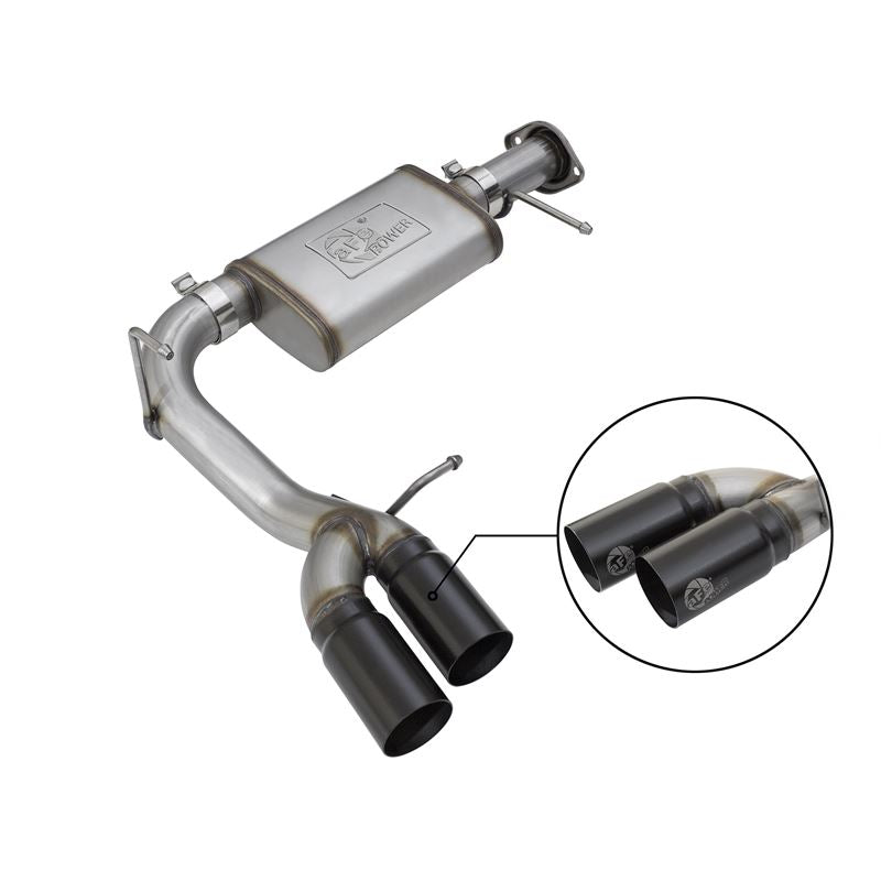 aFe Rebel Series 3 IN 409 Stainless Steel Cat-Back Exhaust System w/Black Tip (49-44061-B)