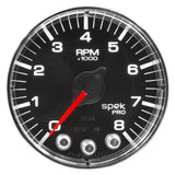 AutoMeter Spek-Pro Gauge Tach 2 1/16in 8K Rpm W/ Shift Light and Peak Mem Blk/Chrm (P334318)