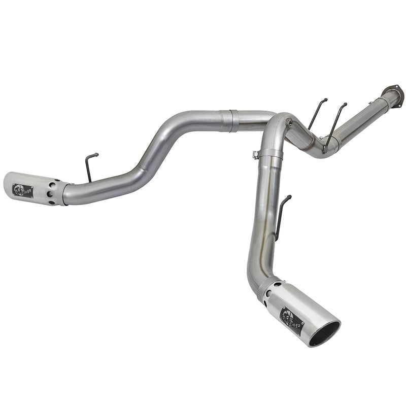 aFe Large Bore-HD 4 IN 409 Stainless Steel DPF-Back Exhaust System w/Polished Tip (49-43092-P)