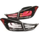 ANZO USA 2011-2013 Hyundai Elantra LED Taillights Black 4pc (321298)