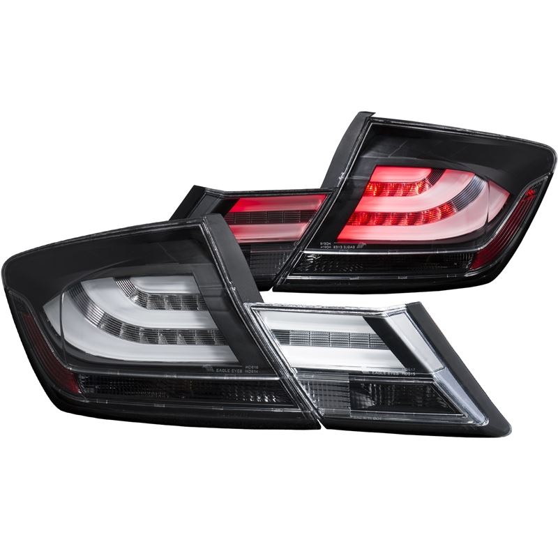 ANZO USA 2013-2015 Honda Civic LED Taillights Black (321323)