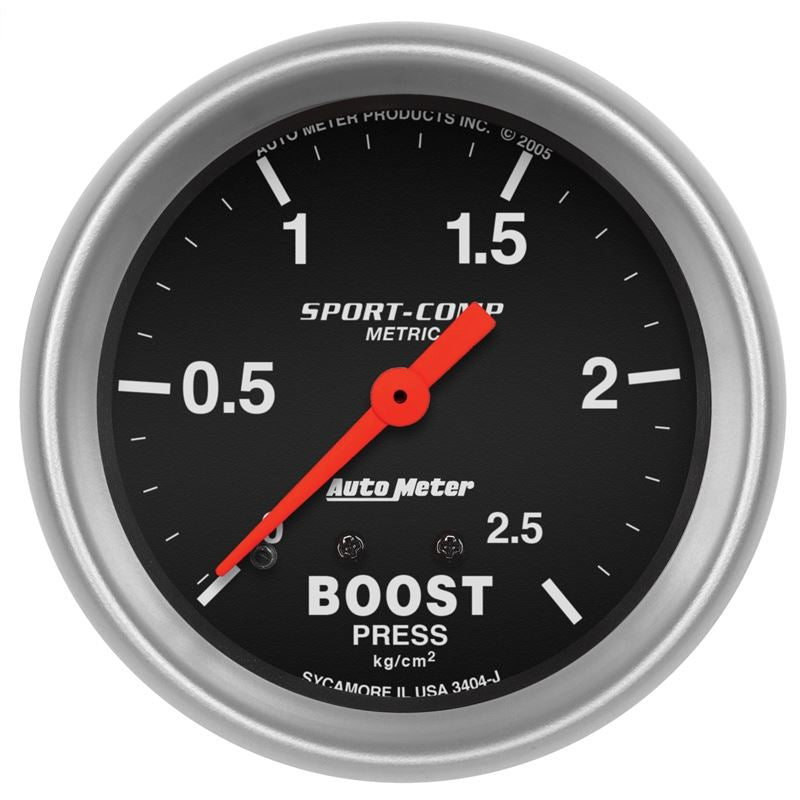 AutoMeter Sport-Comp 66.7mm METRIC 0-4kg/Cm2 Mechanical Boost Gauge (3404-J)