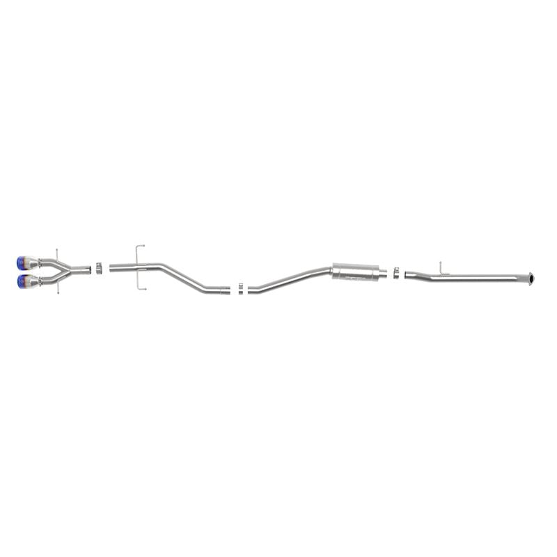 Takeda 2-1/2 IN 304 Stainless Steel Cat-Back Exhaust System w/ Blue Flame Tip (49-36620-L)