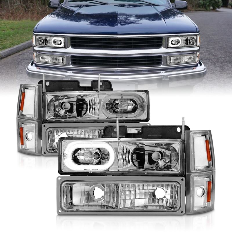 ANZO USA Crystal Headlight Set for 1988-1998 GMC K2500 (111508)