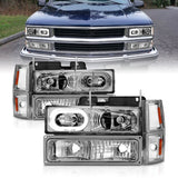 ANZO USA Crystal Headlight Set for 1988-1998 GMC K2500 (111508)