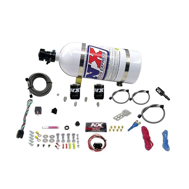 Nitrous Express 11-15 Ford Mustang GT 5.0L Coyote Single Nozzle Nitrous Kit (35-150HP) w/10lb Bottle (20932-10)