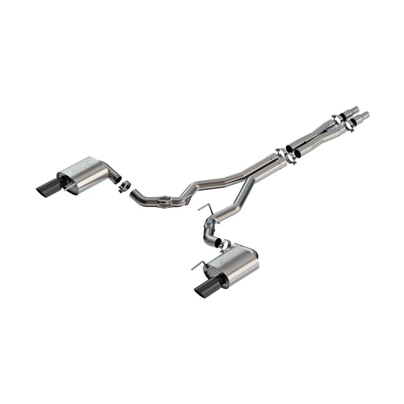 Borla w/o Active Exhaust ATAK Cat-Back Exhaust System - Black Chrome for 2024 Ford Mustang GT 5.0L V8 (140961BC)