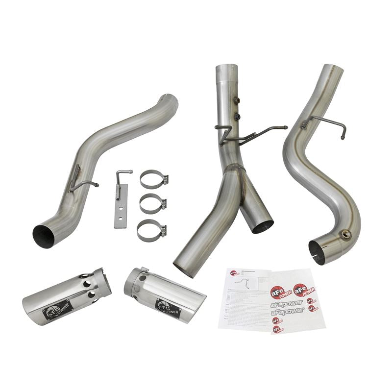 aFe ATLAS 4 IN Aluminized Steel DPF-Back Exhaust System w/ Polished Tip (49-04086-P)