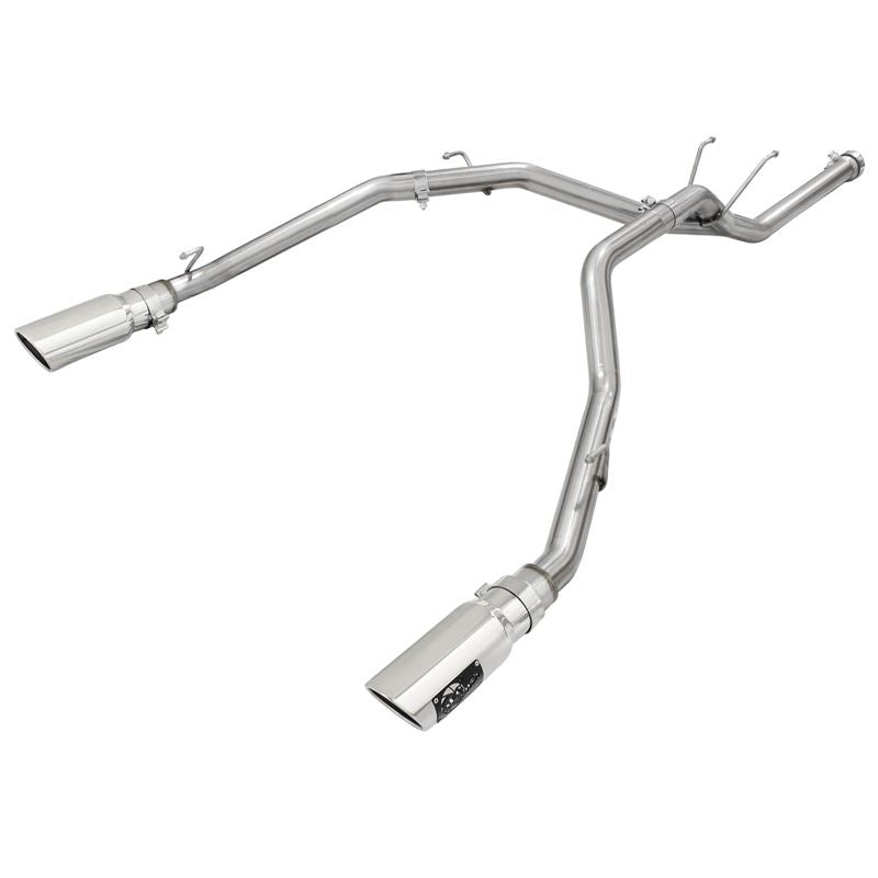 aFe Large Bore-HD 2-1/2in 409 Stainless Steel DPF-Back Exhaust System w/Polished Tip (49-42041-P)