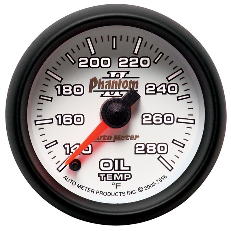 AutoMeter Phantom II 52mm Full Sweep Electronic 140-280 Deg F Oil Temperature Gauge (7556)