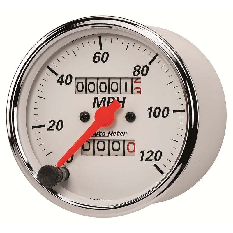 AutoMeter Arctic White 3-1/8in 0-120 MPH Mechanical Speedometer Gauge (1396)