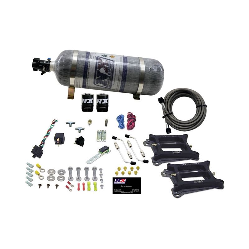 Nitrous Express Dual/4150/Alcohol Nitrous Kit (50-300HP) w/Composite Bottle (30245-12)