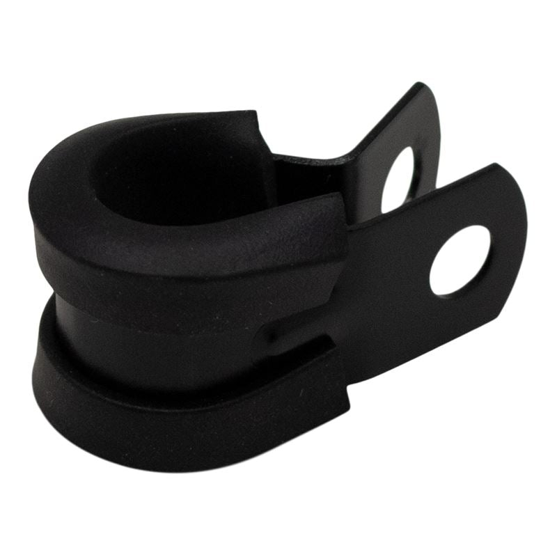 DeatschWerks Rubber Cushioned P-Clamp for 6AN Hose - 9.5mm Clamp Id - Anodized Matte Black(6-02-0353-B)