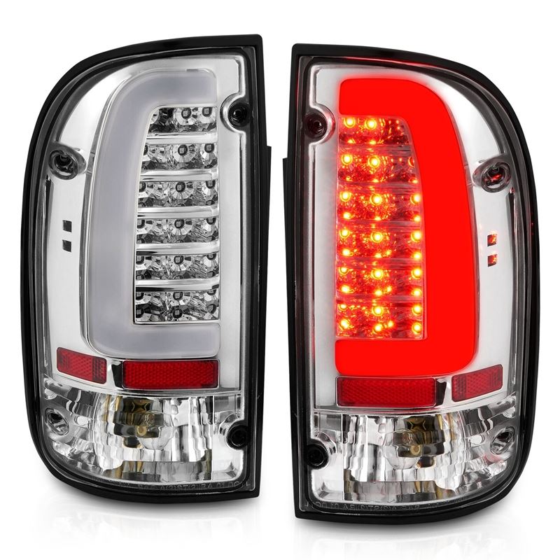 ANZO USA Tail Light Assembly, LED, Clear Lens, Chrome Housing, Pair, (311355)