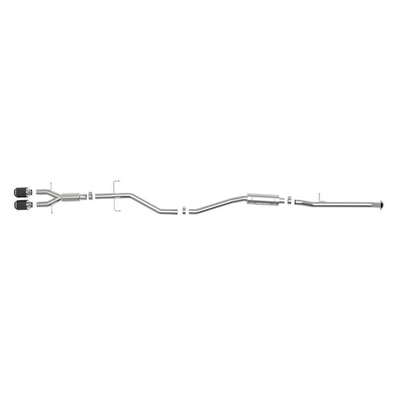 Takeda 2-1/2 IN 304 Stainless Steel Cat-Back Exhaust System w/ Carbon Fiber Tips (49-36619-C)