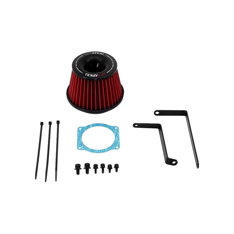 APEXiÂ® Power Metal Polished Short Ram Air Intake System with Red Filter (507-F003)
