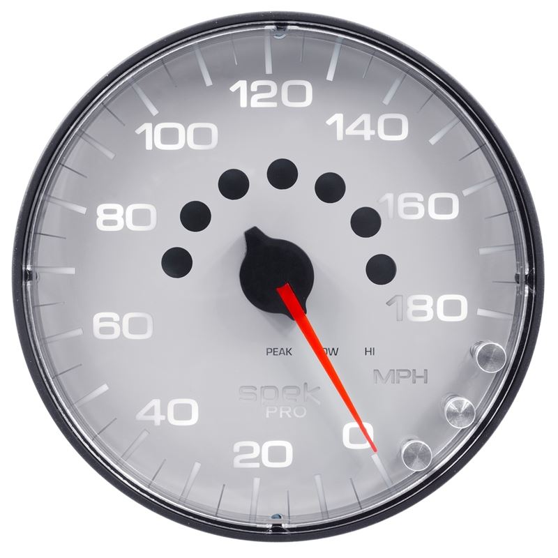 AutoMeter Spek-Pro Gauge Speedometer 5in 180 Mph Elec. Programmable White/Black (P230128)